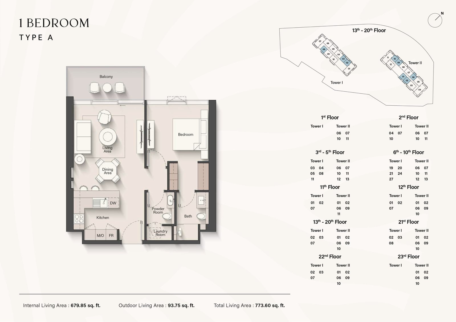 Soto Grande 1 bedroom penthouse floor plan layout