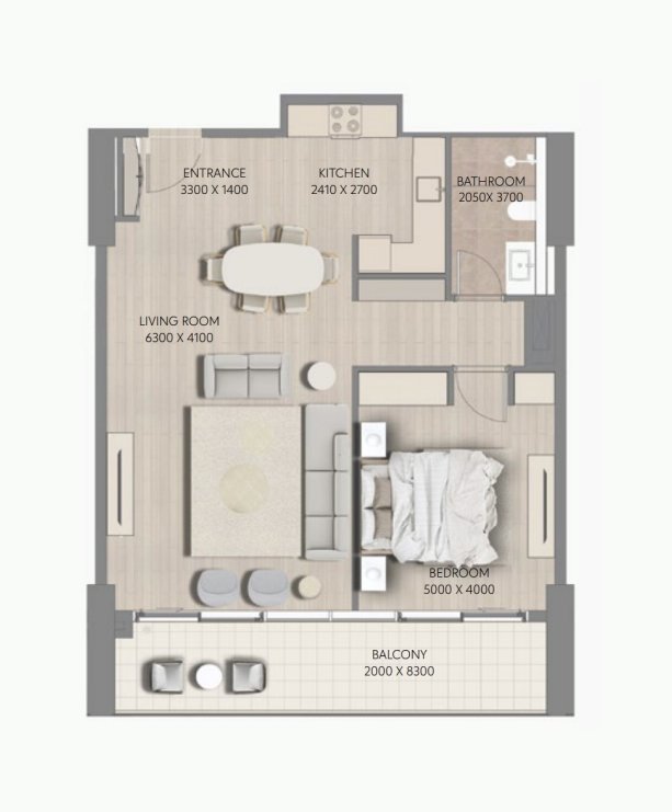 Cape Hayat 1 bedroom apartment floor plan