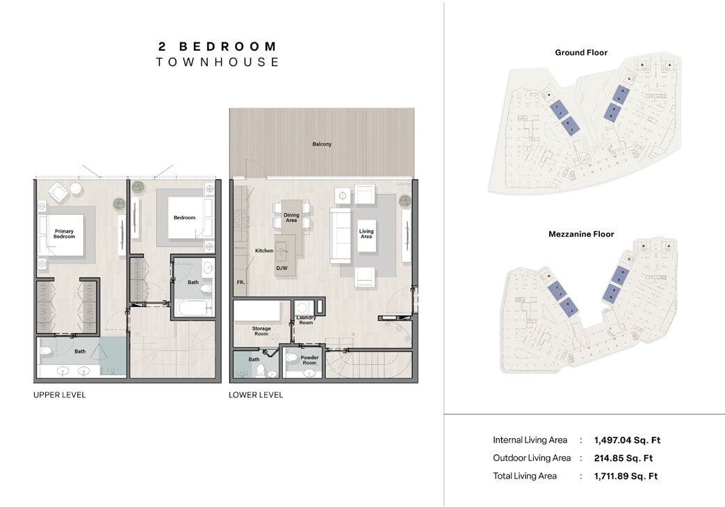 2 Bedroom Townhouse Floor Plan – Porto Playa Ras Al Khaimah (Hayat Island)