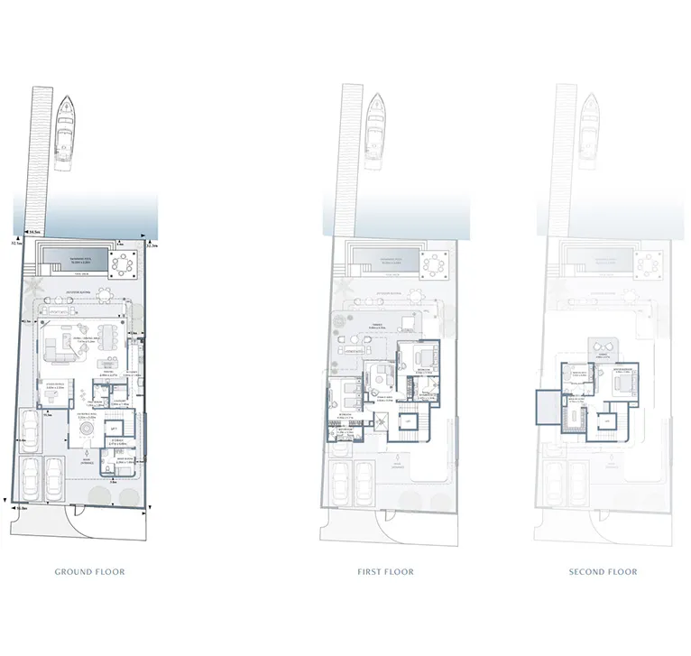 3 Bedroom Villa floor plan of Anantara Mina Ras Al Khaimah Residences