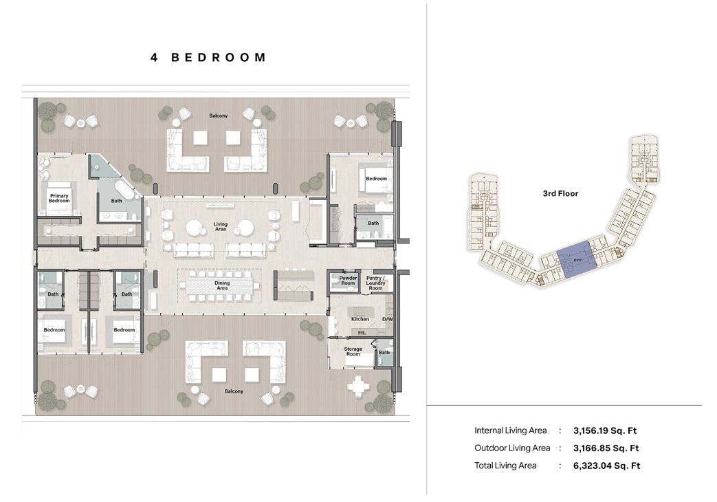 4 Bedroom Floor Plan – Porto Playa Ras Al Khaimah (Hayat Island)