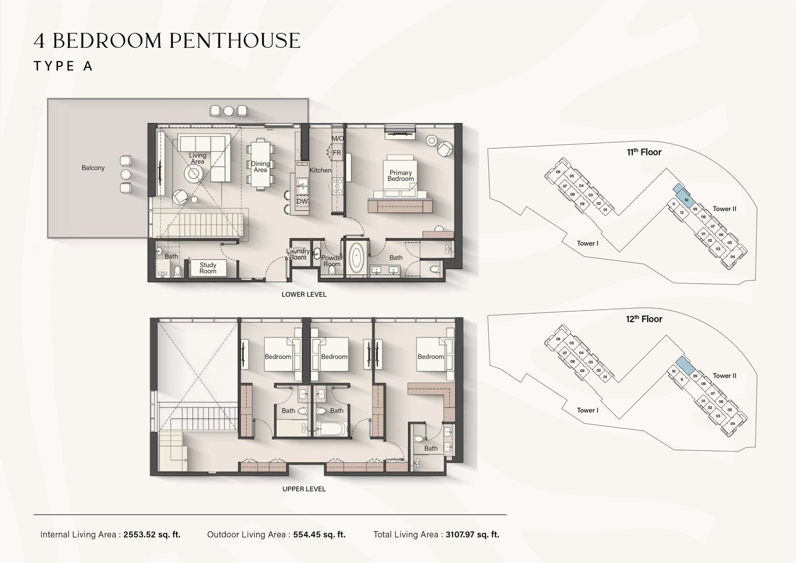 Soto Grande 4 bedroom penthouse floor plan layout