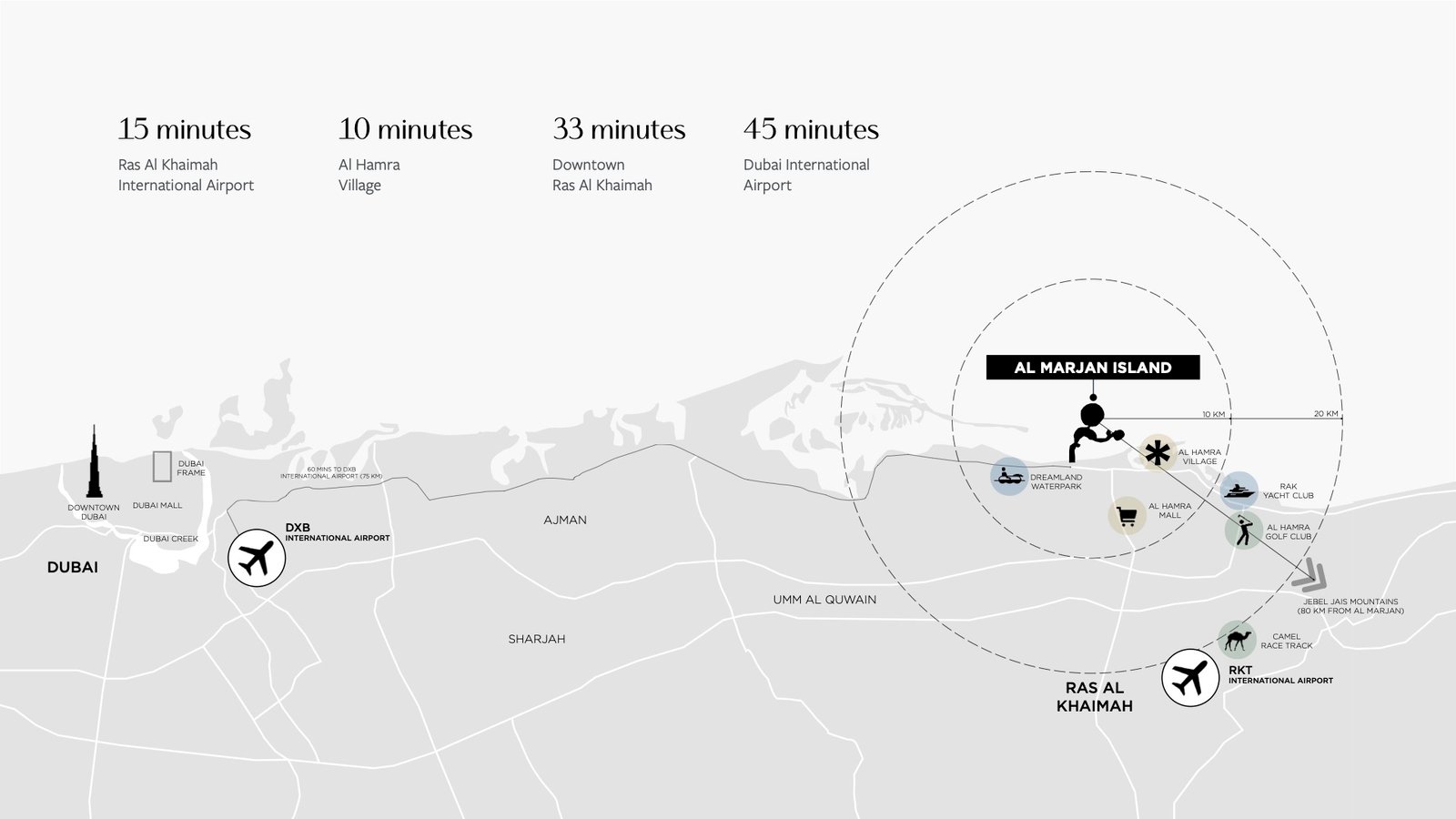 Location map of Address Residences Al Marjan Island in Ras Al Khaimah