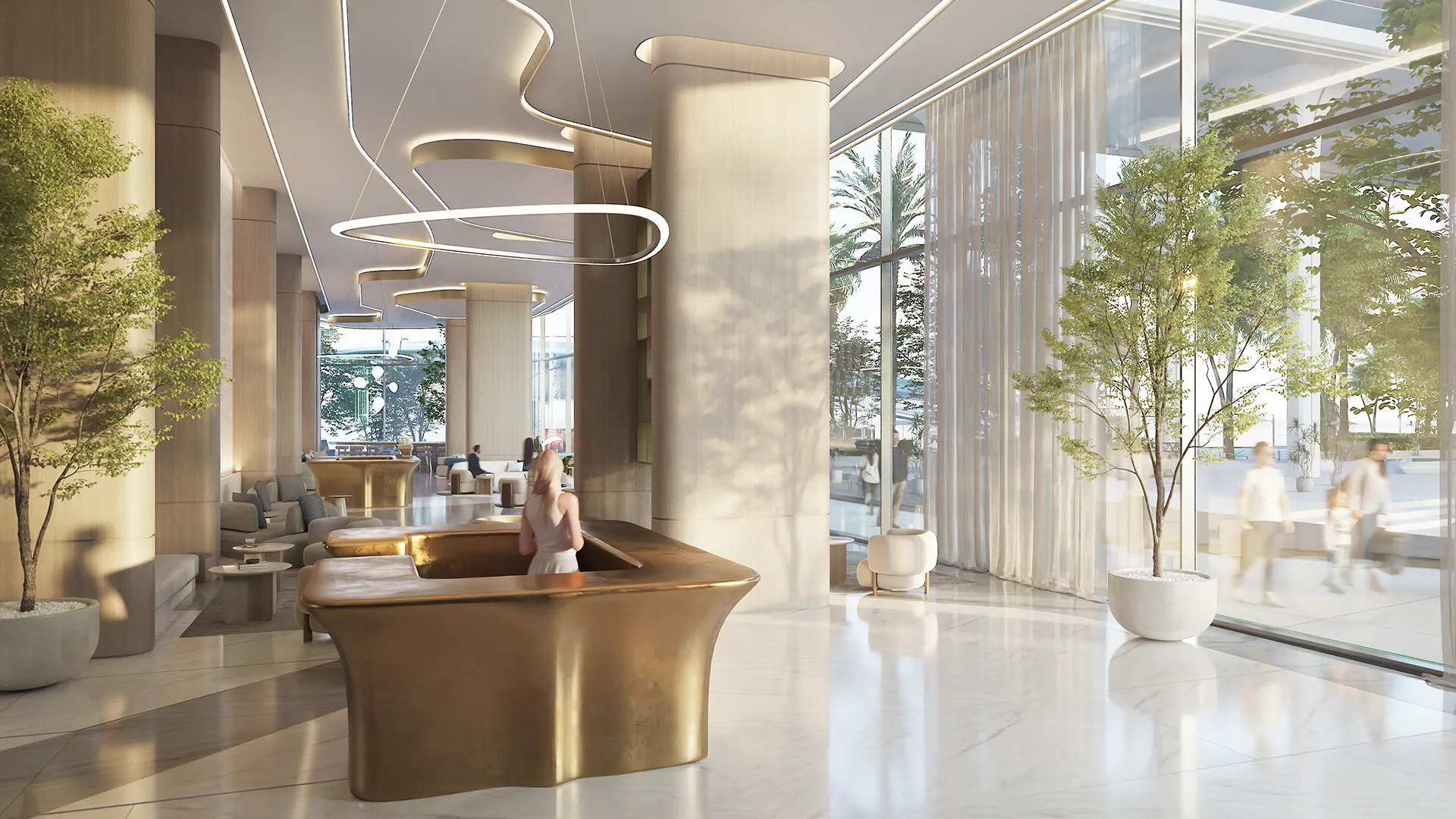 Reception and arrival lobby at Quattro Del Mar by RAK Properties, Hayat Island