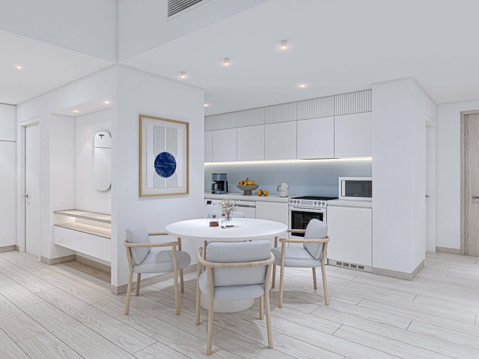 Apartment units- 1BR Dining & Kitchen