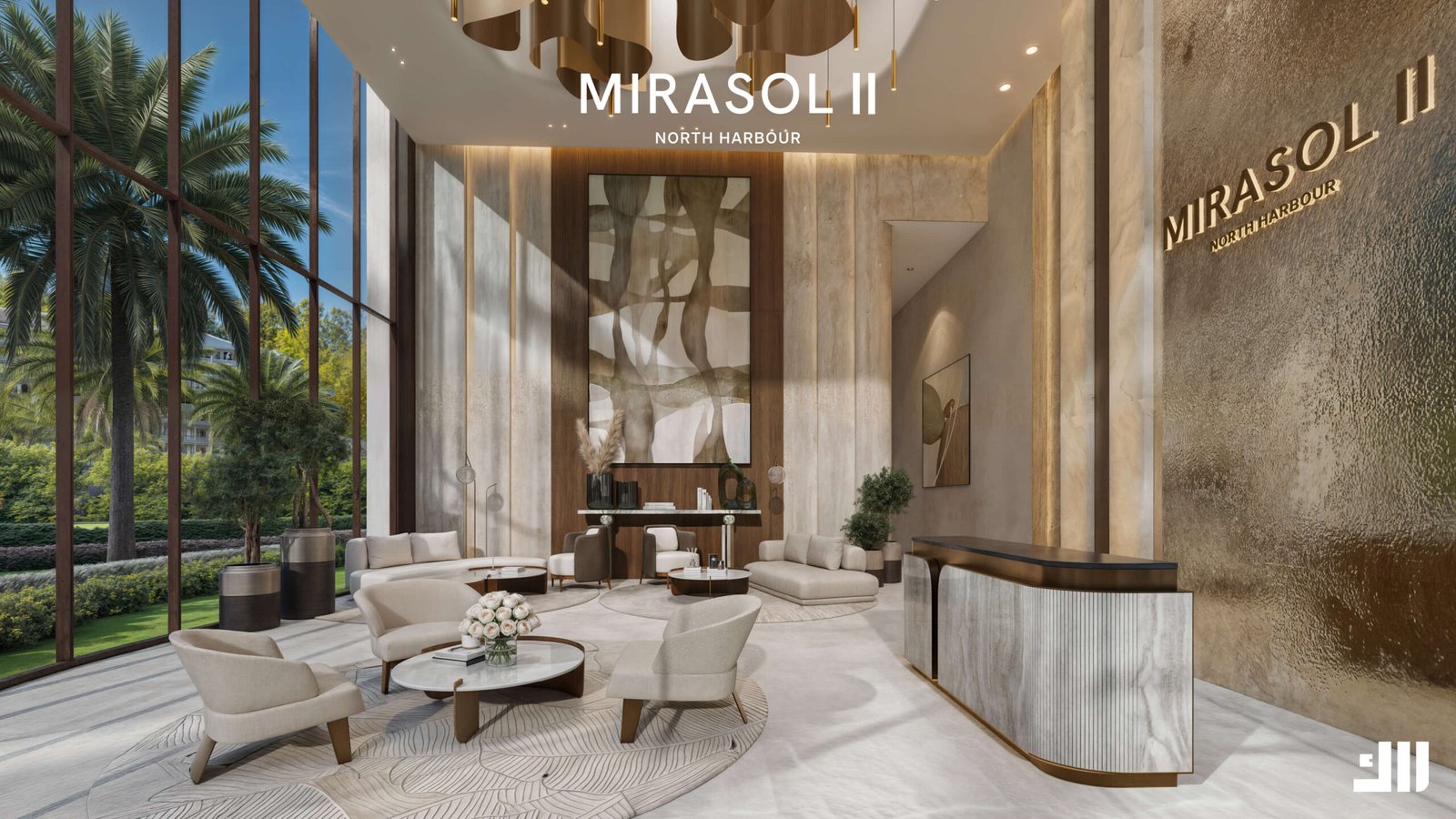1 to 3 bedroom apartments at Mirasol II Mina Al Arab with modern interiors