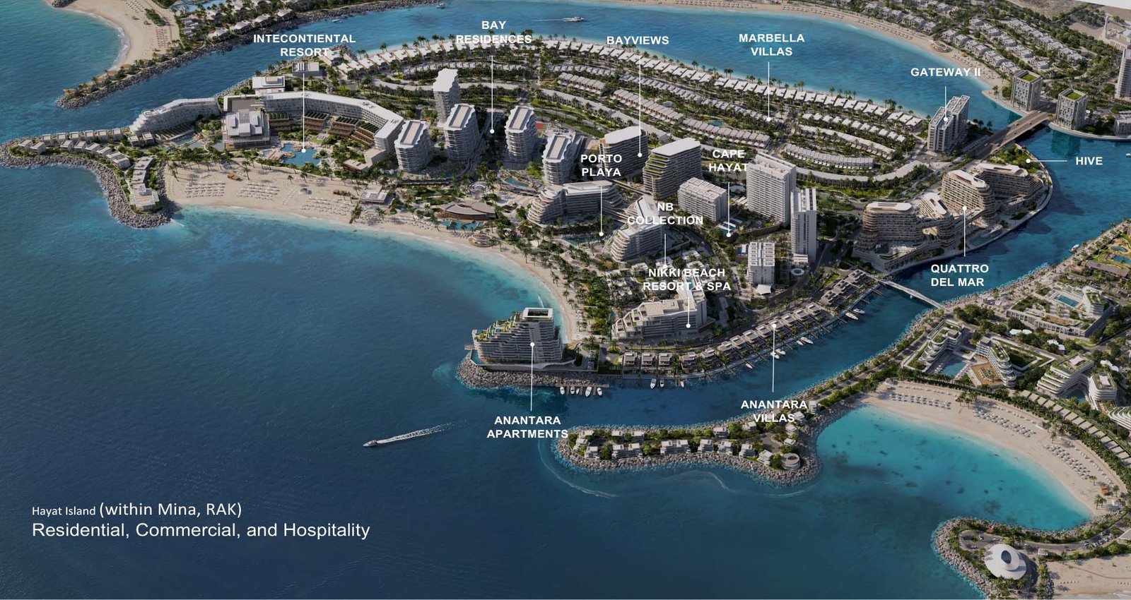 Master-planned waterfront development at Hayat Island Mina Al Arab