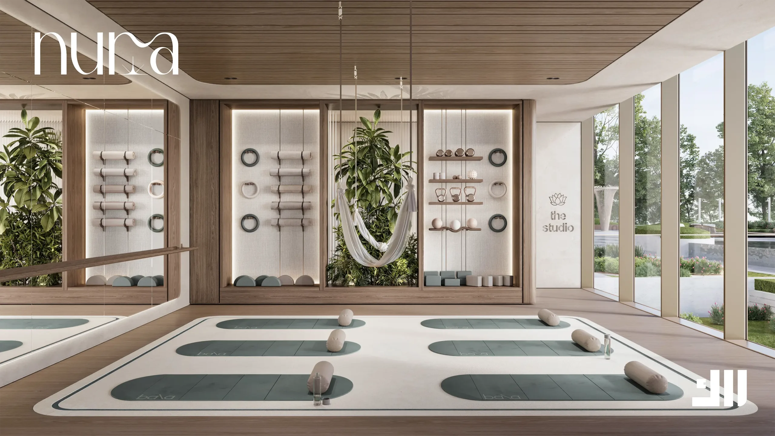 Wellness and yoga studio at Nura residences