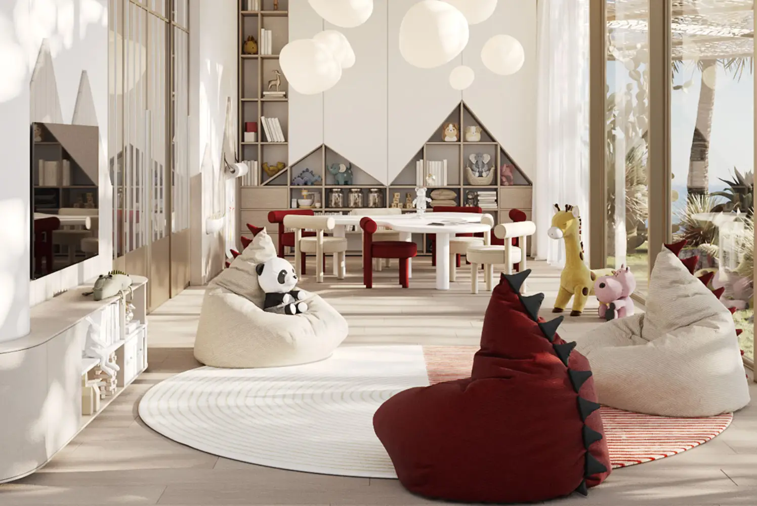 Rosso Bay Residences Ras Al Khaimah 3 bedroom apartment family living area