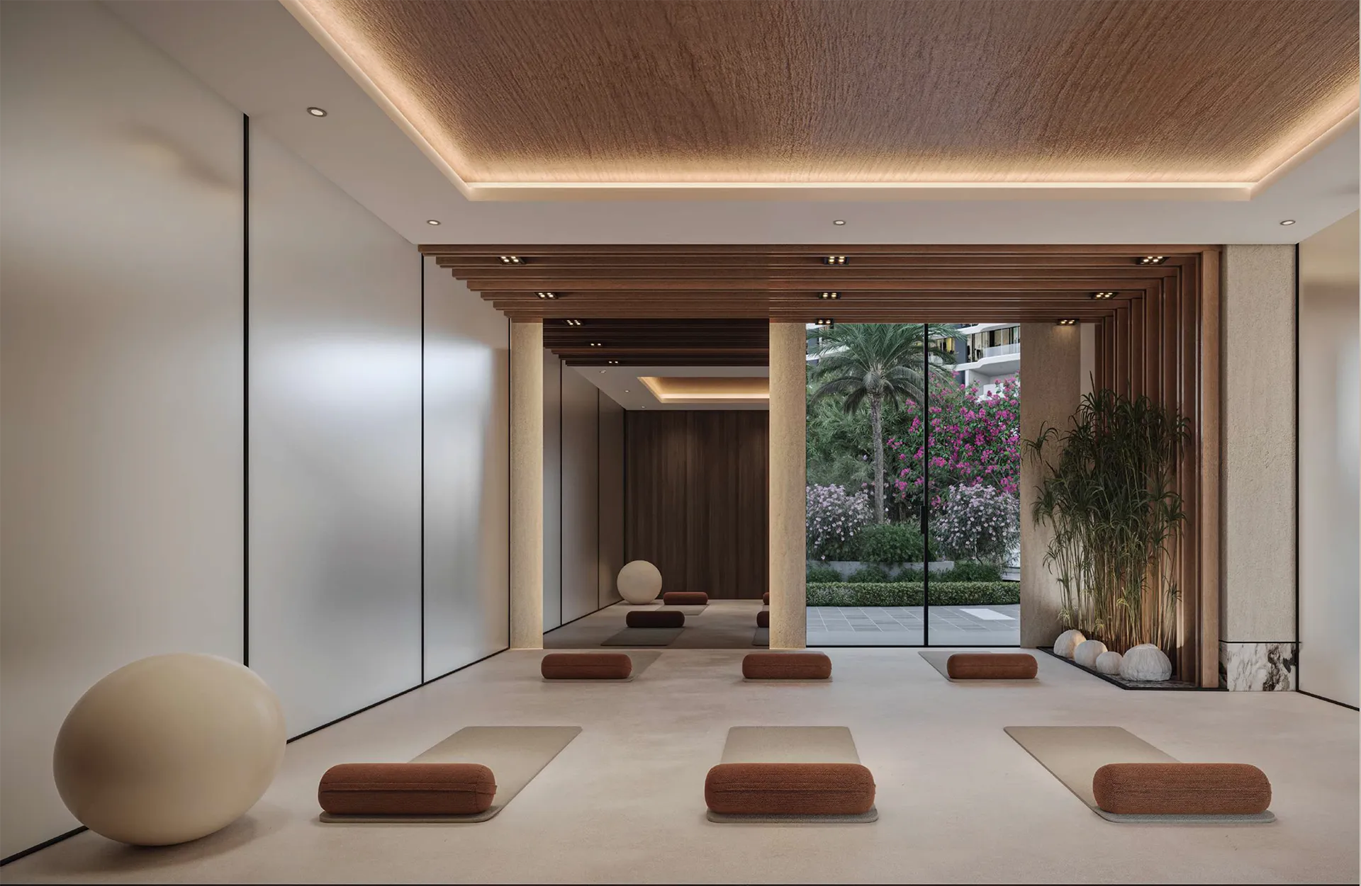 Wellness studio at Mirasol II with yoga space and calming interiors