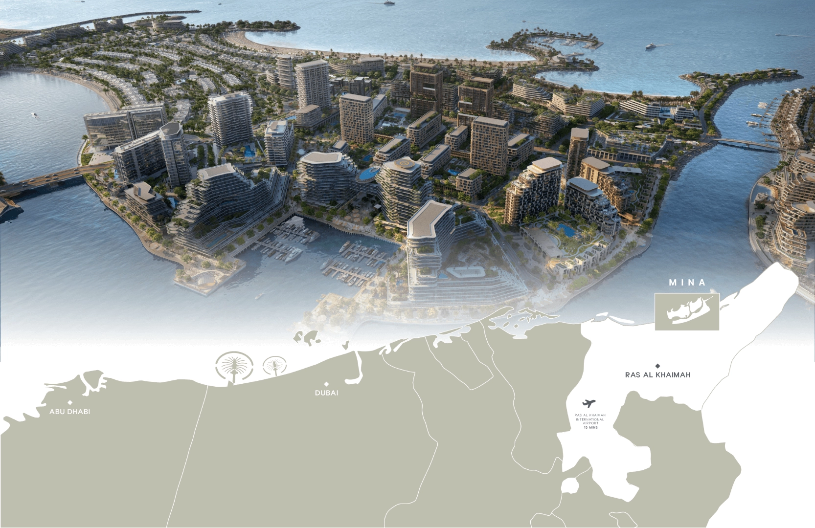 Map showing Mirasol II by RAK Properties location in Mina Al Arab, Ras Al Khaimah