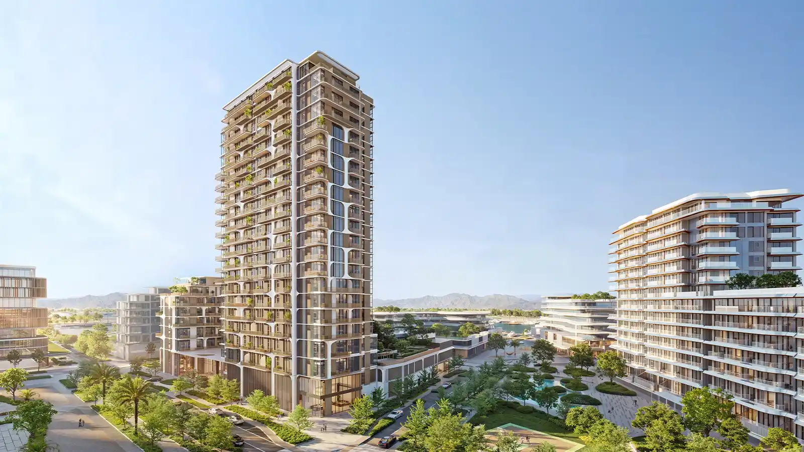 Nura tower exterior view in Downtown Mina