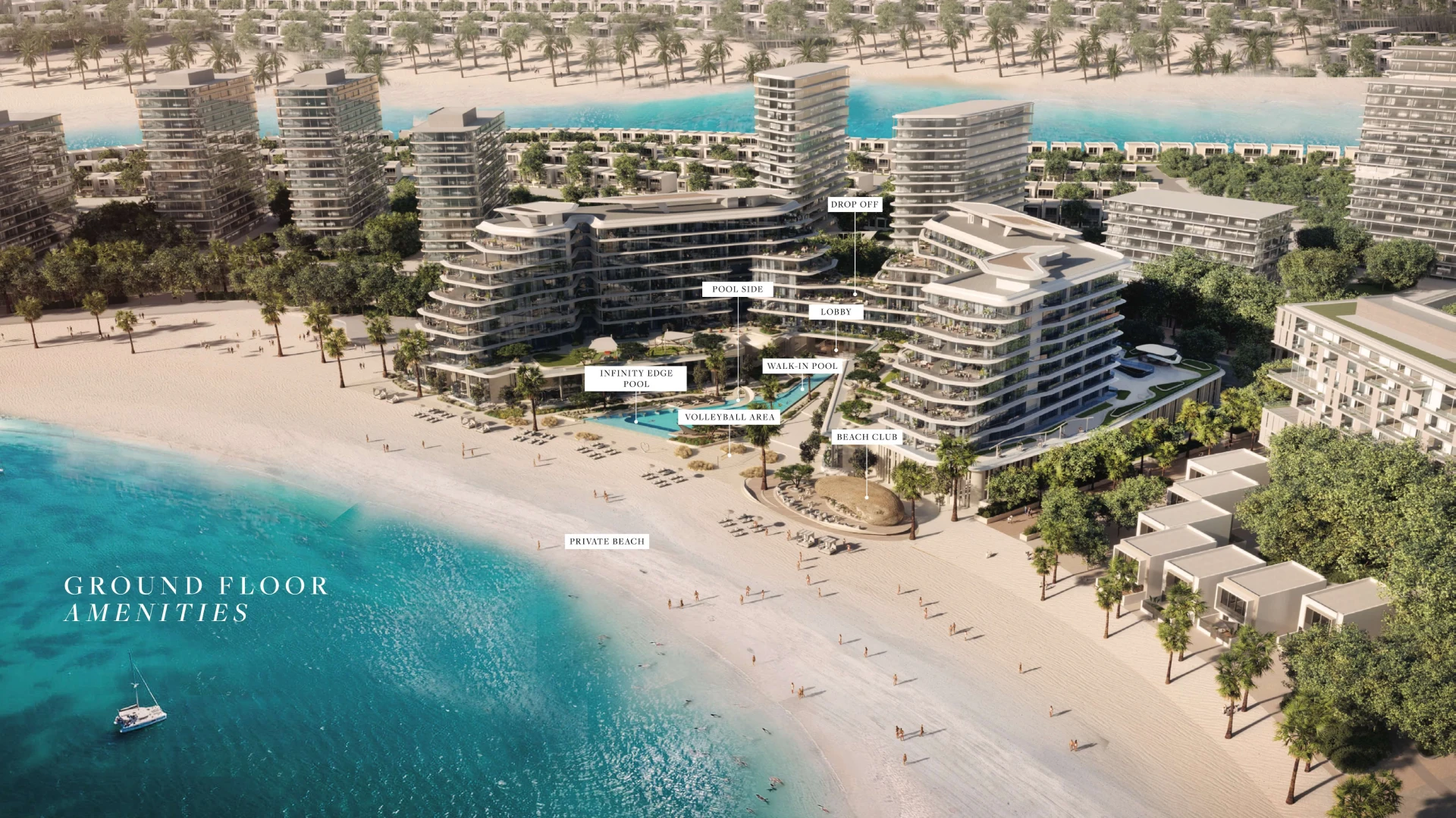 Ground-floor amenities and beachfront setting at Porto Playa Ras Al Khaimah