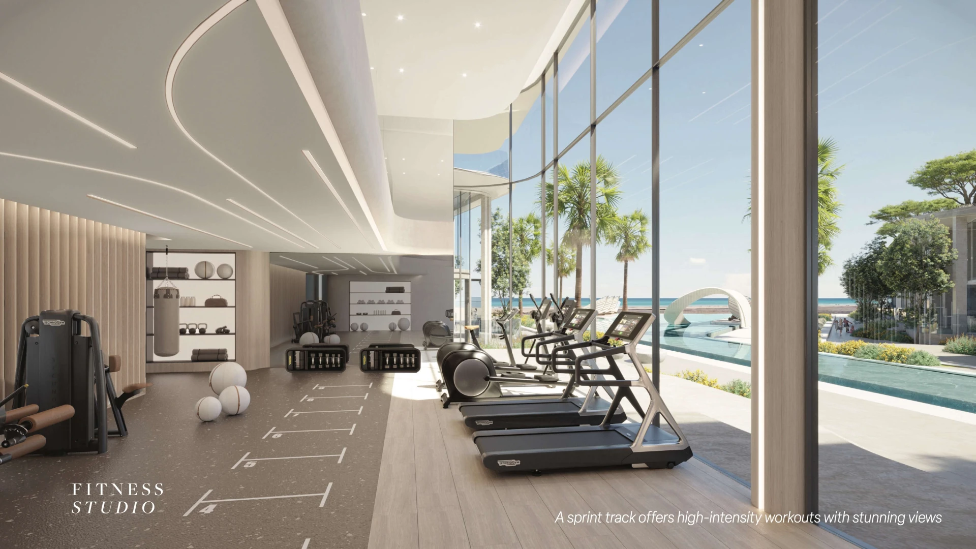 Fitness studio with sea views at Porto Playa Ras Al Khaimah