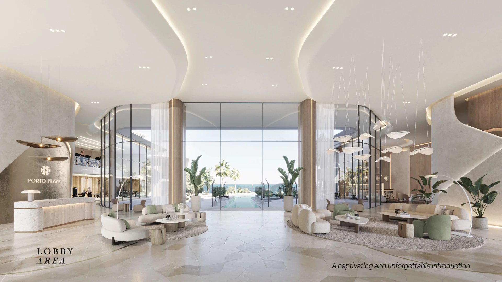 Modern lobby interior at Porto Playa Ras Al Khaimah residences