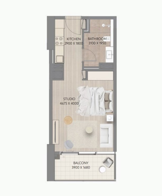 Cape Hayat Studio apartment floor plan