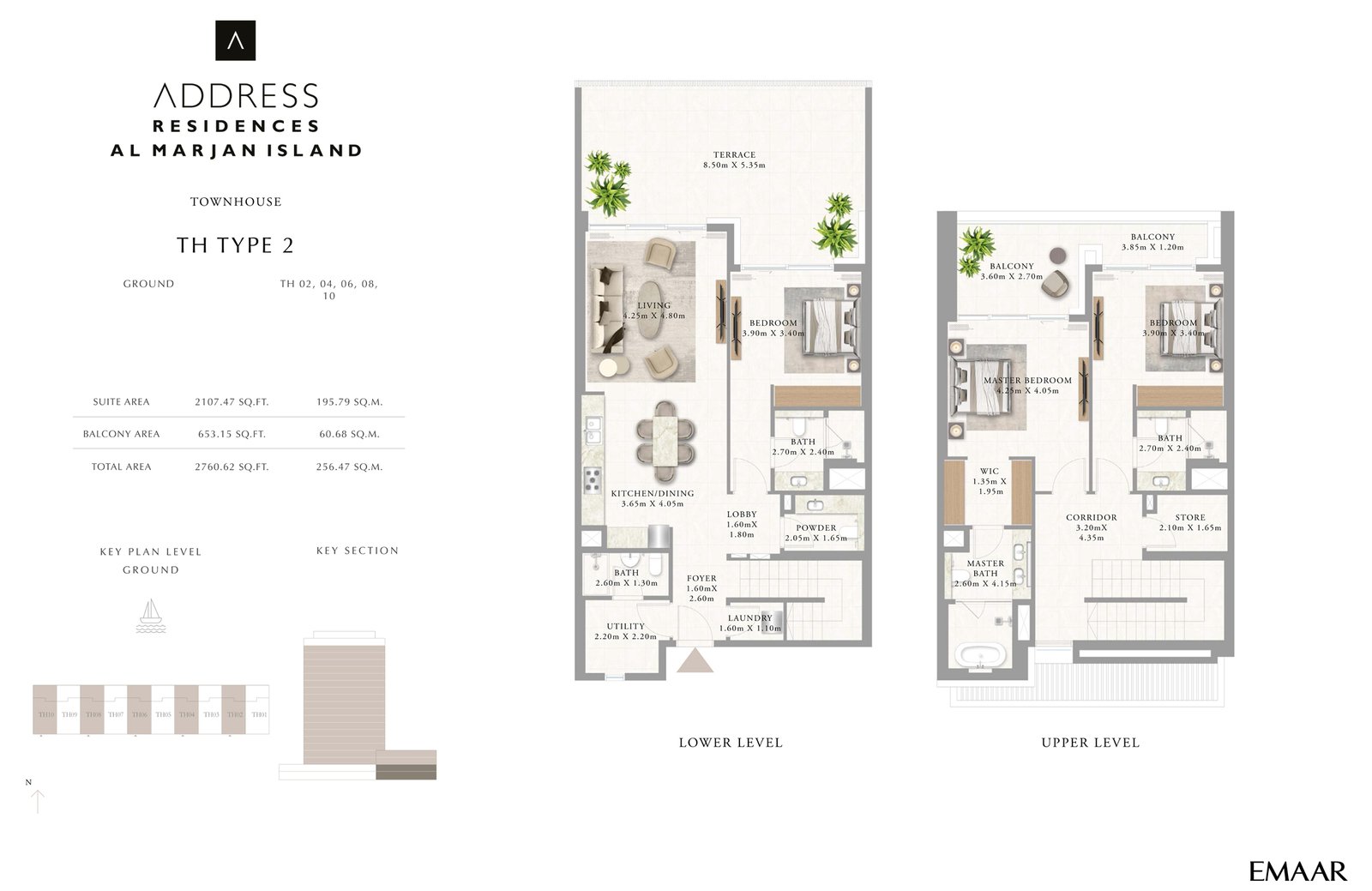 Townhouse Type 2 floor plan at Address Residences Al Marjan Island